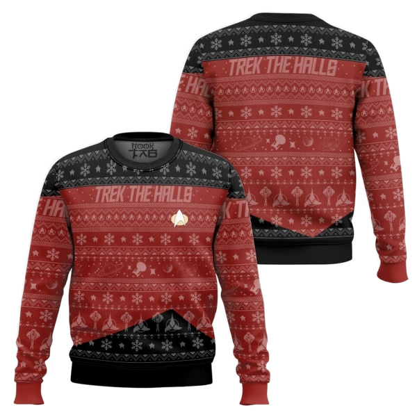 3D S.T The Next Generation 1987 Red Ugly Christmas Ver 2 Ugly Sweater