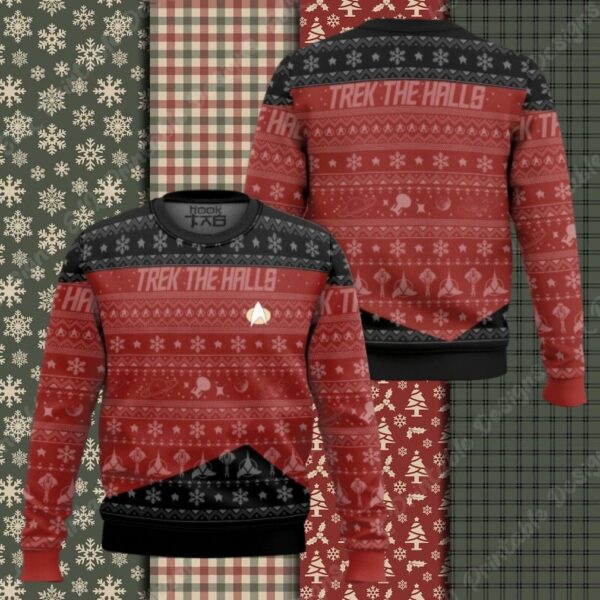 3D S.T The Next Generation 1987 Red Ugly Christmas Ver 2 Ugly Sweater