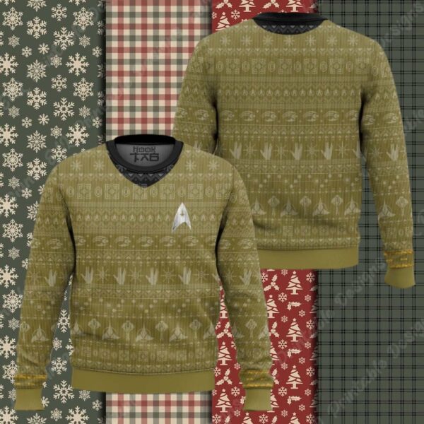 3D S.T The Original Series 1966 1969 Yellow Ugly Christmas Ugly Sweater