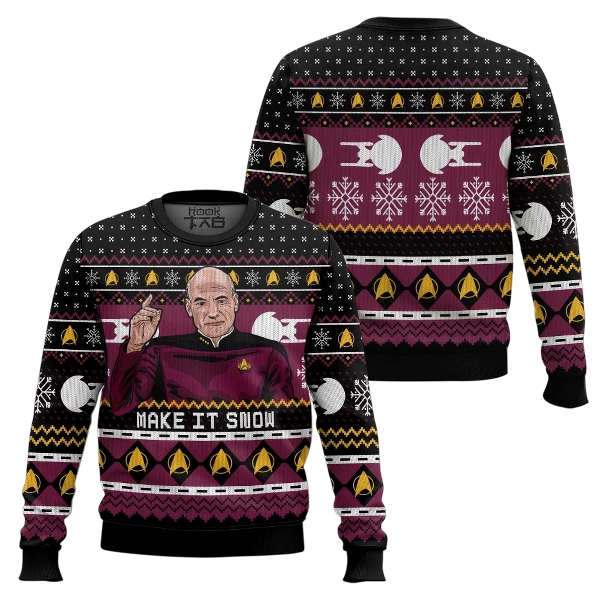 Captain Picard ST Ugly Christmas Sweater