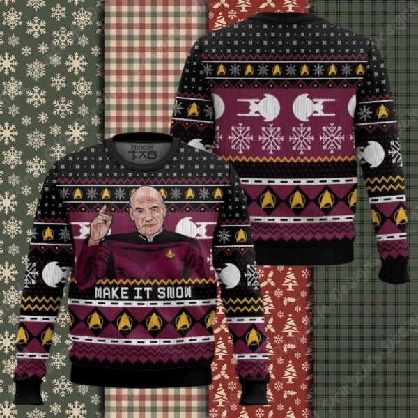 Captain Picard ST Ugly Christmas Sweater