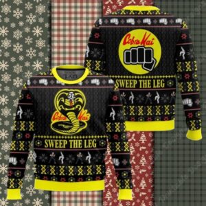 Cobra Kai Sweep The Leg Karate Kid Ugly Christmas Sweater
