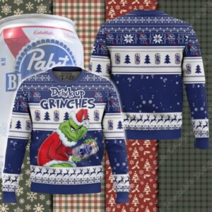 Drink Up Grinches Pabst Blue Ribbon Ugly Sweater
