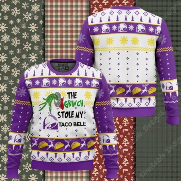 Grinch Stole Taco Bell Christmas Ugly Sweater