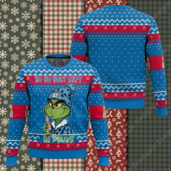 Ho Ho Holy Sh!t Im Drunk Coors Light Grinch Ugly Sweater