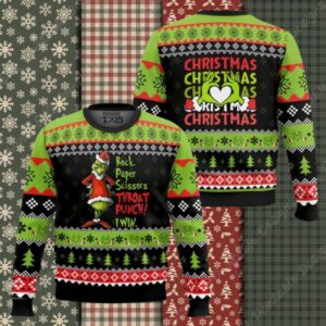 I win Grinch Christmas Ugly Sweater