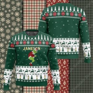 Jameson Grinch Christmas Light Ugly Christmas Sweater