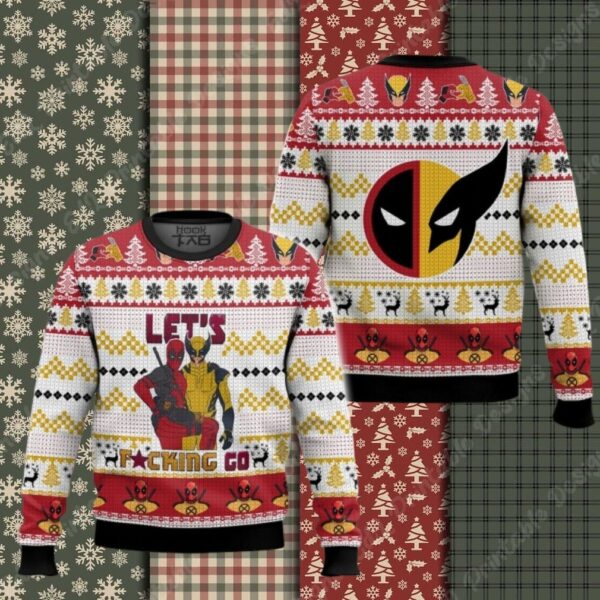 Let’s Go Deadpool Wolverine Ugly Sweater