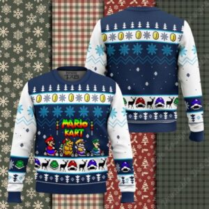 Mario Kart 3D All Over Printed Ugly Sweater