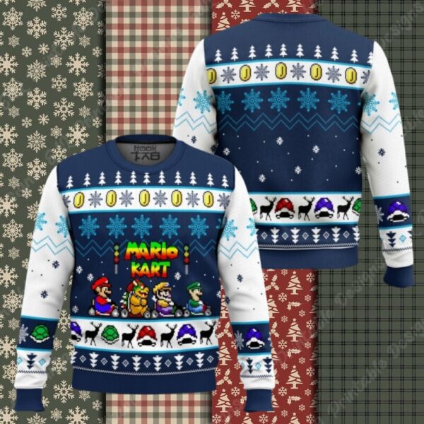 Mario Kart 3D All Over Printed Ugly Sweater