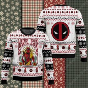 Marvel Jesus Deadpool Ugly Sweaters 1