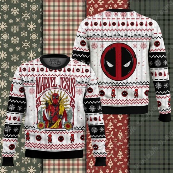 Marvel Jesus Deadpool Ugly Sweaters 1