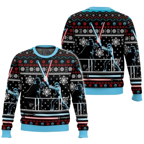 Star Wars, Lightsaber Duel Faux Ugly Christmas Sweater