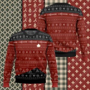 3D S.T The Next Generation 1987 Red Ugly Christmas Ugly Sweater