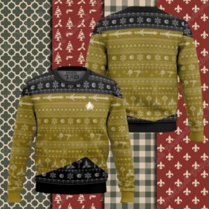 3D S.T The Next Generation 1987 Yellow Ugly Christmas Ugly Sweater