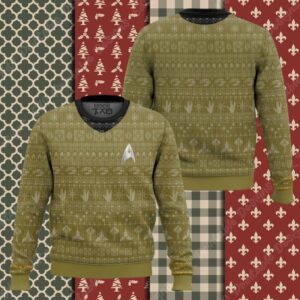 3D S.T The Original Series 1966 1969 Yellow Ugly Christmas Ugly Sweater