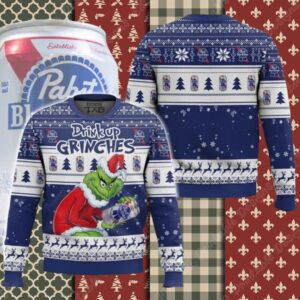 Drink Up Grinches Pabst Blue Ribbon Ugly Sweater