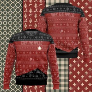 3D S.T The Next Generation 1987 Red Ugly Christmas Ver 2 Ugly Sweater