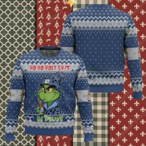 Ho Ho Holy Sh!t Im Drunk Busch Light Grinch Ugly Sweater