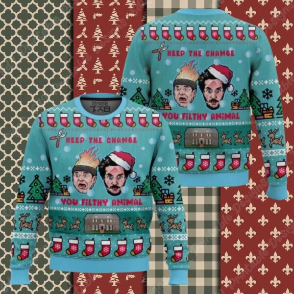 Keep The Change Home Alone Ugly Christmas Sweater