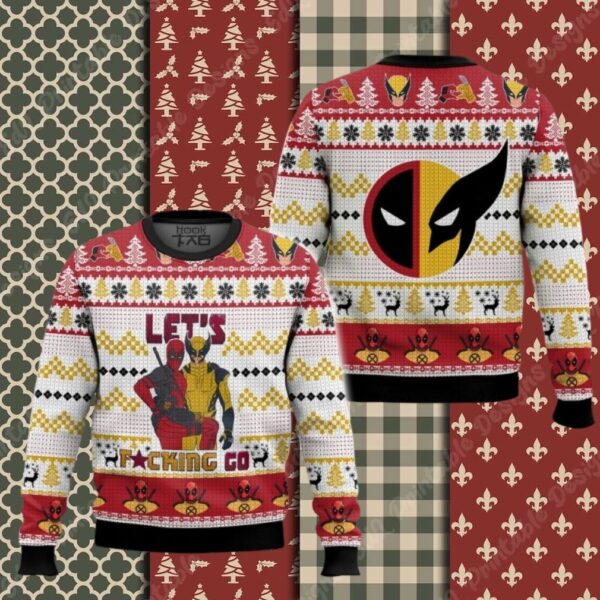 Let’s Go Deadpool Wolverine Ugly Sweater