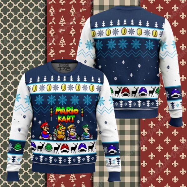 Mario Kart 3D All Over Printed Ugly Sweater