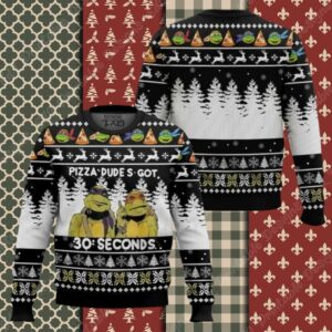 Teenage Mutant Ninja Turtles Pizza Dude’s Got 30 Seconds Ugly Christmas Sweater