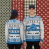 Detroit Lions Rick And Morty Blue Xmas Party Ugly Sweater