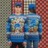 Detroit Lions Grateful Dead White Blue Womens Xmas Ugly Sweater