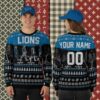 Detroit Lions Grinch Claus Blue Family Christmas Ugly Sweater