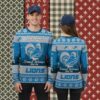 Detroit Lions Aidan Hutchinson One Pride Blue Xmas Party Ugly Sweater
