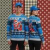 Detroit Lions Charlie Brown Snoopy Woodstock Blue Big Tall Christmas Ugly Sweater