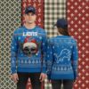 Detroit Lions Donald Trump Blue Cool Christmas Ugly Sweater