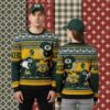 Green Bay Packers Baby Yoda Claus Yellow Mens Christmas Ugly Sweater