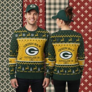 Green Bay Packers Fans Style Yellow Best Christmas Ugly Sweater