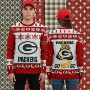 Green Bay Packers Go Pack Go Red Cute Christmas Ugly Sweater