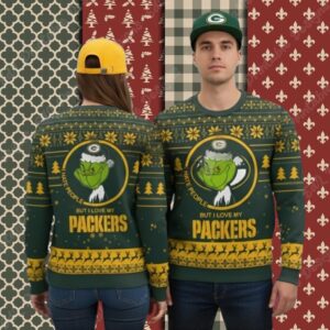 Green Bay Packers Grinch Love Cute Christmas Ugly Sweater