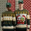 Skull Flower Denver Broncos Orange Xmas Ugly Sweater