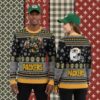 Green Bay Packers Golden Skull Womens Xmas Ugly Sweater