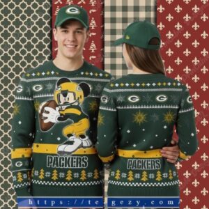 Green Bay Packers Mickey Mouse Player Best Christmas Ugly Sweater