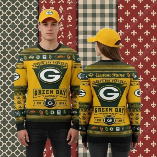 Green Bay Packers Personalized Gift Mens Christmas Ugly Sweater