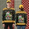 Green Bay Packers Baby Yoda Claus Yellow Mens Christmas Ugly Sweater