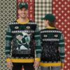 Green Bay Packers Golden Skull Womens Xmas Ugly Sweater