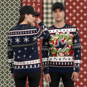 The Grinch Claus Dallas Cowboys Blue Mens Christmas Ugly Sweater