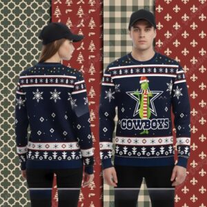 The Grinch Dallas Cowboys Blue Cool Christmas Ugly Sweater